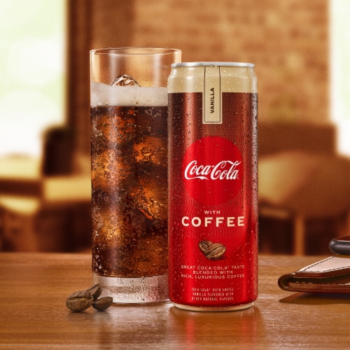 Coca-Cola® With Coffee Vanilla Soda Can Perspective: top