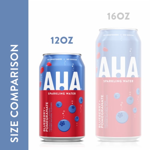 Aha® Blueberry Pomegranate Flavored Sparkling Water Cans Perspective: top