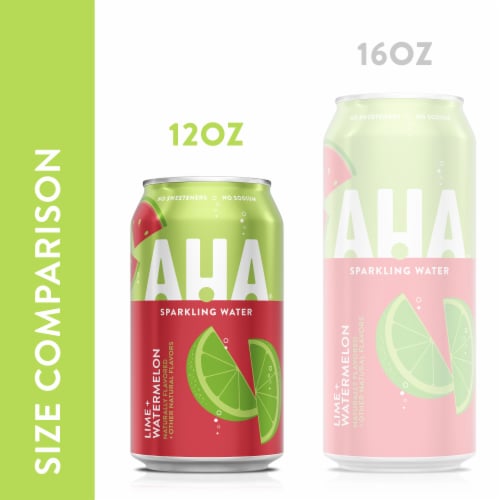 Aha® Lime And Watermelon Flavored Sparkling Water Cans Perspective: top