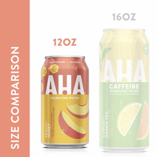 Aha® Peach And Honey Flavored Sparkling Water Cans Perspective: top