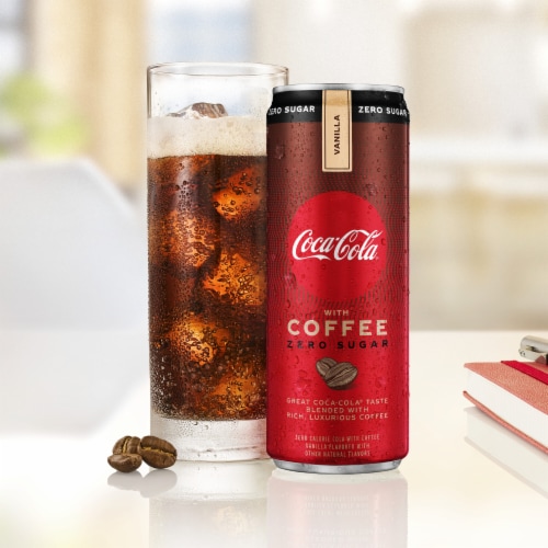 Coca-Cola® With Coffee Zero Sugar Vanilla Soda Can Perspective: top
