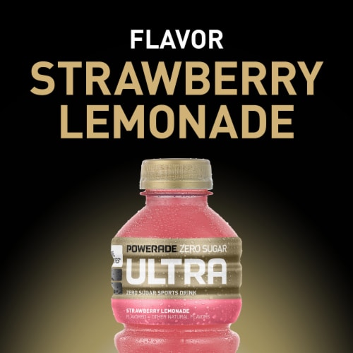 Powerade Ultra Zero Sugar Strawberry Lemonade Electrolyte & Vitamin Sports Drink With Creatine Perspective: top