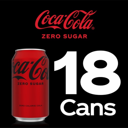 Coca-Cola® Zero Sugar Cola Soda Cans Perspective: top