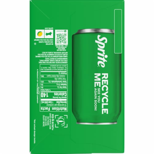 Sprite® Lemon Lime Caffeine Free Soda Cans Perspective: top