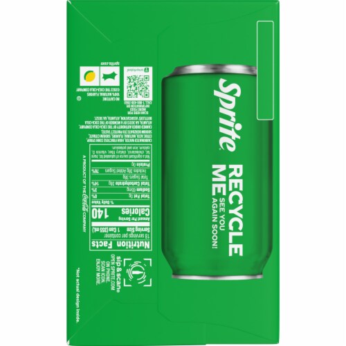 Sprite® Lemon Lime Caffeine Free Soda Cans Perspective: top
