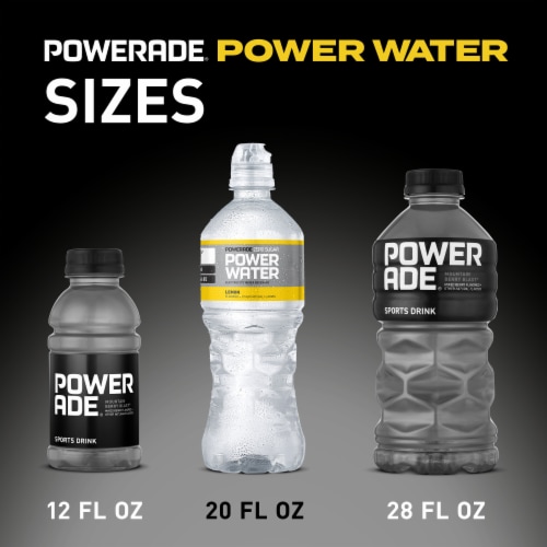 Powerade Zero Sugar Lemon Flavored Bottled Water Perspective: top