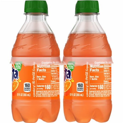 Fanta® Orange Caffeine Free Soda Bottles Perspective: top
