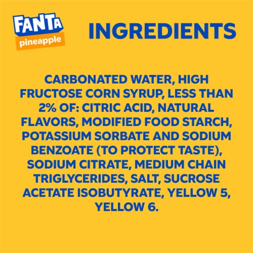 Fanta® Pineapple Soda Bottles Perspective: top