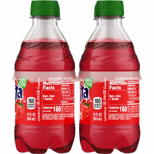 Fanta® Strawberry Caffeine Free Soda Bottles Perspective: top