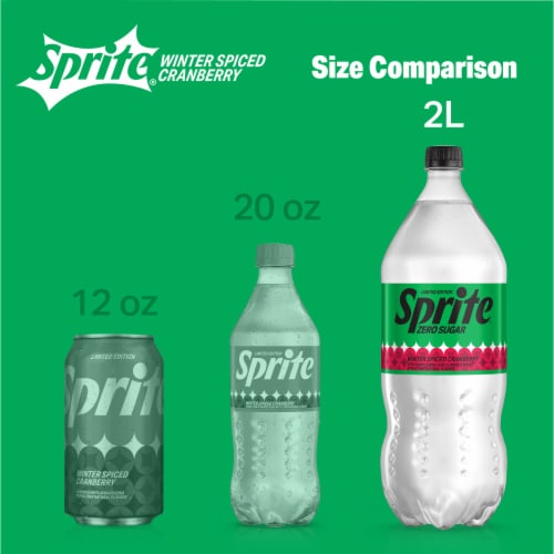 Sprite® Winter Spiced Cranberry Lemon Lime Zero Sugar Caffeine Free Soda Bottle Perspective: top