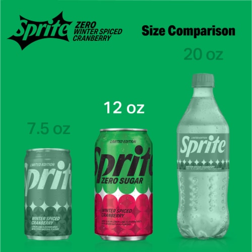 Sprite® Winter Spiced Cranberry Zero Sugar Soda Cans Perspective: top