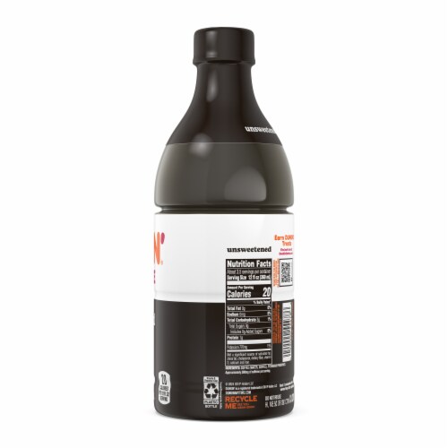 Dunkin'® Unsweetened Iced Coffee Bottle Perspective: top