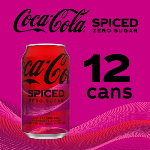 Coca-Cola® Zero Sugar Spiced Raspberry Soda Cans Perspective: top