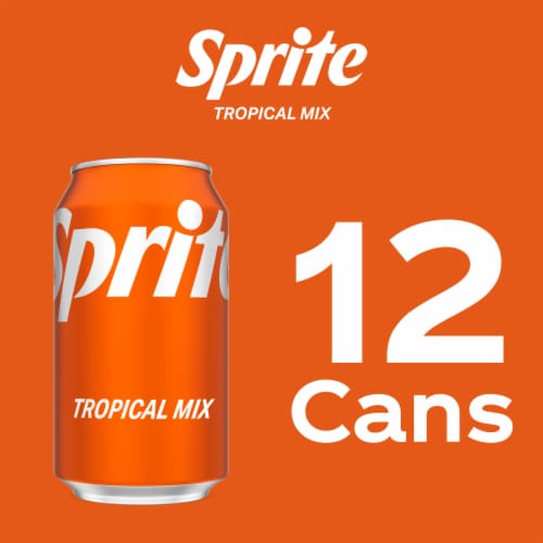 Sprite® Tropical Mix Lemon Lime and Tropical Fruit Caffeine Free Soda Cans Perspective: top