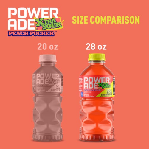 POWERADE® XTRA SOUR Peach Pucker Sports Drink Bottle Perspective: top