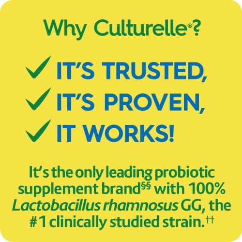 Culturelle® Probiotics Health & Wellness Daily Probiotic Supplement Capsules Perspective: top