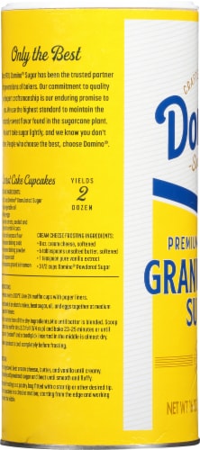 Domino Premium Pure Cane Granulated Sugar 1 lb Canister Perspective: top
