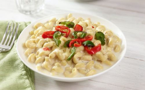 J.T.M. Hatch Chile Macaroni and Cheese Frozen Meal Perspective: top