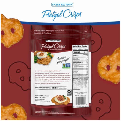 Snack Factory Pretzel Crisps Honey Mustard And Onion Perspective: top