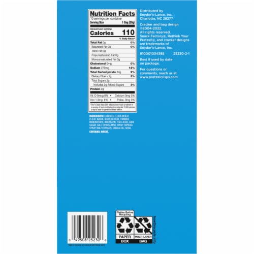 Snack Factory Pretzel Crisps Original 1 Oz Snack Bags Perspective: top
