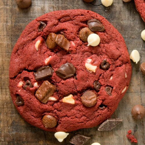 Davids Cookies Red Velvet Decadent Cookie Dough Perspective: top