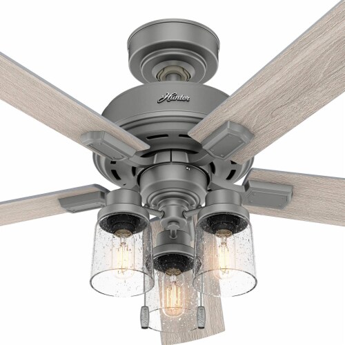 Hunter Fan Company Hartland 52  Indoor Home Low Profile Ceiling Fan w/ LED Light Perspective: top