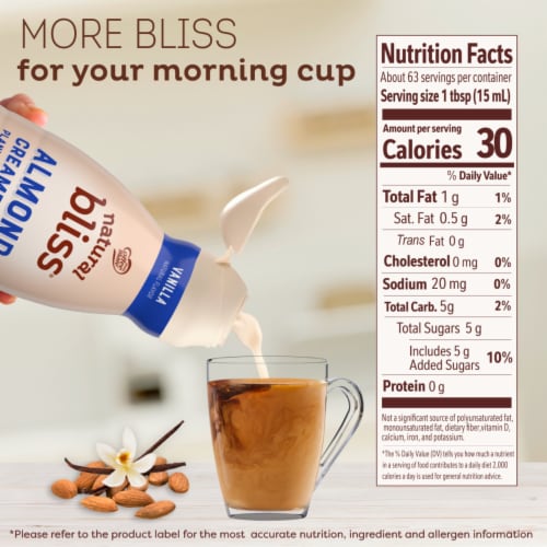 Coffee mate Natural Bliss Plant Based Vanilla Flavored Almond Creamer Perspective: top