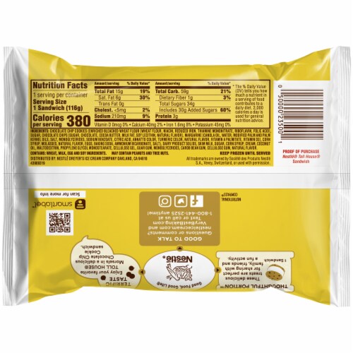 Nestle Toll House Chocolate Chip Cookie Sandwiches Perspective: top