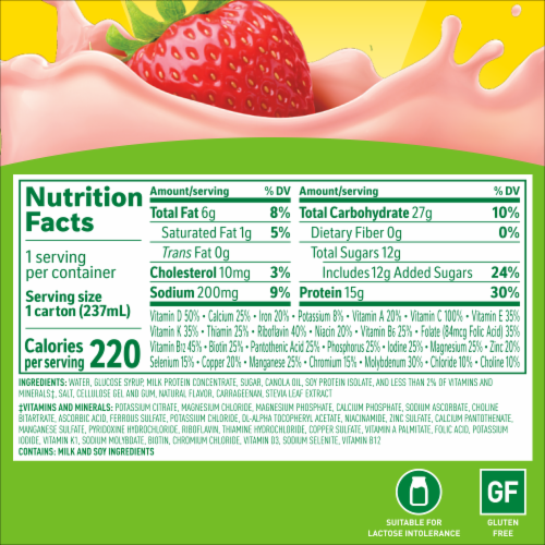 Carnation Breakfast Essentials High Protein Ready to Drink Strawberry Protein Shake Multipack Perspective: top