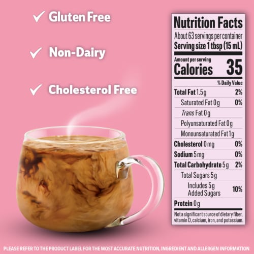 Coffee Mate Mean Girls Pink Frosting Liquid Coffee Creamer Perspective: top