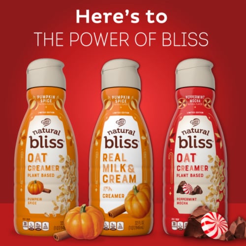 Coffee mate Natural Bliss Peppermint Mocha Flavored Oat Milk Creamer Perspective: top