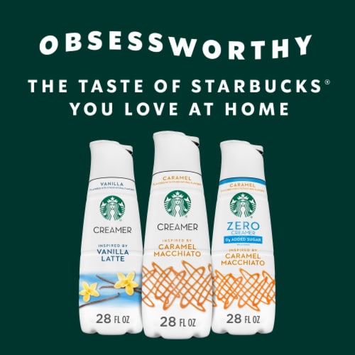 Starbucks Liquid Coffee Creamer Caramel Flavored Creamer Perspective: top