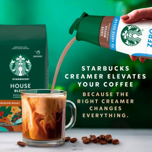 Starbucks Zero Sugar Chocolate Flavored Coffee Creamer Inspired by Caffe Mocha Perspective: top