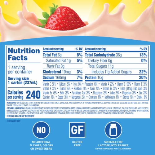 Carnation Breakfast Essentials Nutritional Breakfast Drink Creamy Strawberry Flavor Perspective: top
