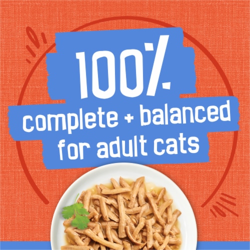 Purina® Friskies® Shreds Chicken & Salmon Dinner in Gravy Wet Cat Food Perspective: top