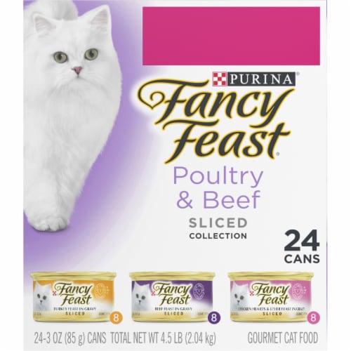 Purina Fancy Feast Poultry & Beef Sliced Collection Gourmet Wet Cat Food Variety Pack Perspective: top