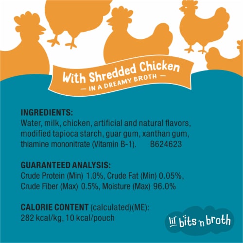 Purina Friskies Lickable Cat Treats Bits ‘n Broth With Shredded Chicken in a Dreamy Broth Perspective: top