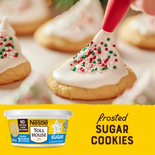 Nestle Toll House Sugar Cookie Dough Tub Ready to Bake Cookie Dough Oven Cookies Perspective: top