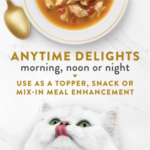 Purina Fancy Feast Broths Wet Cat Food Complement Seafood Bisque & Accents of Real Crab Perspective: top