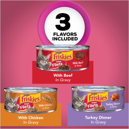 Friskies® Meaty Prime Filets Favorites in Gravy Wet Cat Food Variety Pack Perspective: top