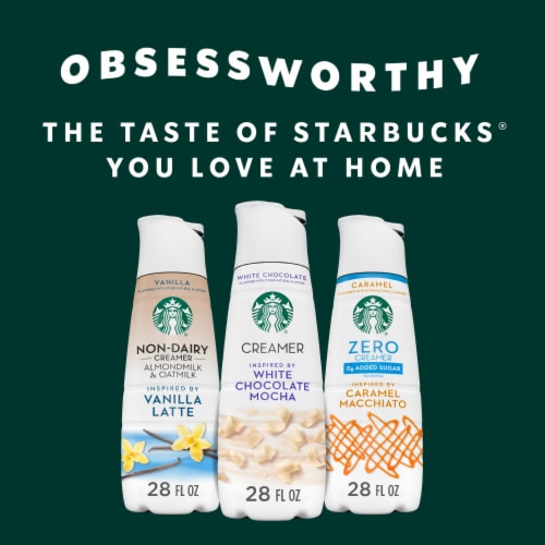 Starbucks White Chocolate Flavored Coffee Creamer Inspired by White Chocolate Mocha Perspective: top