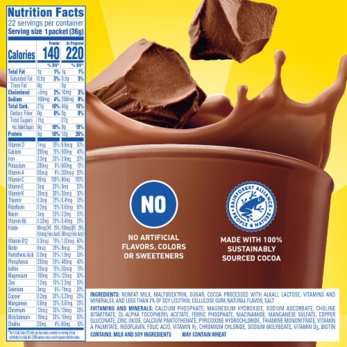 Carnation Breakfast Essentials Powder Breakfast Drink Mix Chocolate Shake Packets Perspective: top