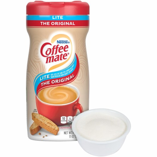 Coffee mate® Original Lite Powdered Creamer, 11oz Canister 12036411 Perspective: top