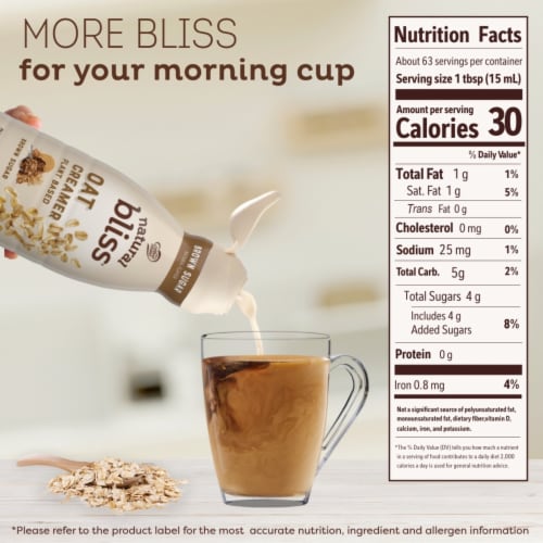 Coffee Mate® Natural Bliss Brown Sugar Non Dairy Oat Milk Coffee Creamer Perspective: top