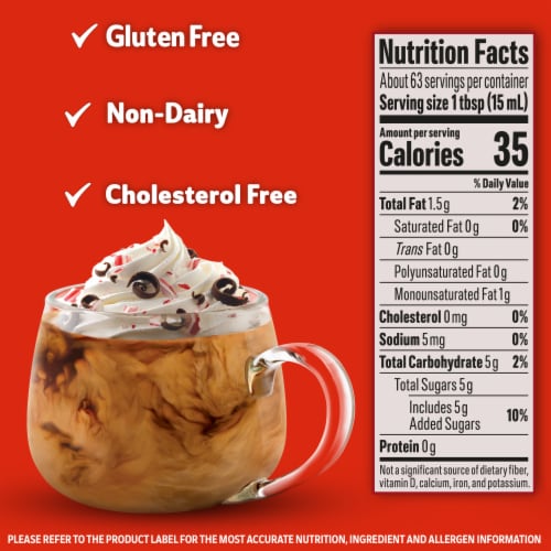 Coffee mate Peppermint Mocha Flavored Liquid Coffee Creamer Perspective: top