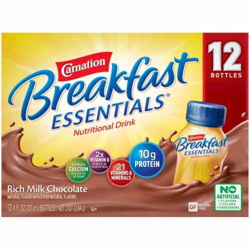 Carnation Breakfast Essentials Rich Milk Chocolate Nutritional Drink Perspective: top