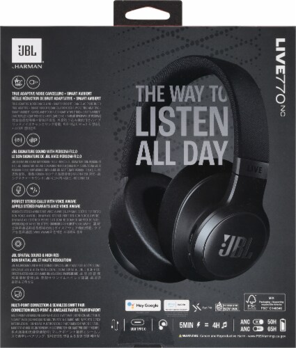 JB® Live Wireless Noise Cancelling Headphones - Black Perspective: top