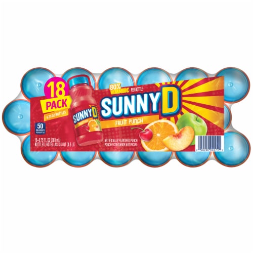 SunnyD Fruit Punch Juice Drink Bottles Perspective: top