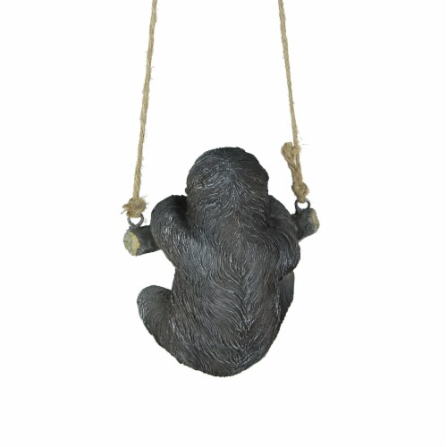 Hand-Painted Resin Sculpture Three-Toed Sloth Hanging Statue With Rope Hanger Perspective: top