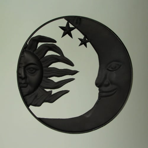 Metal Art Celestial Sun and Moon Indoor Outdoor Wall Decor Perspective: top